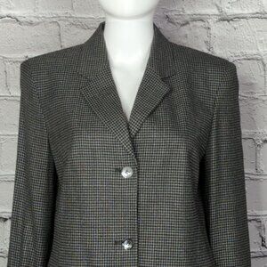 Jones Wear Houndstooth Woolen Jacket and Skirt Set, Women's Small